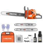 68CC Gas Powered Chainsaw 22 24 Inch Bar Chainsaws 2-Cycle Cordless Handheld Petrol Gasoline Chain Saw for Tree Felling Forestry Logging Backyard Storm Farm Wood Cutting