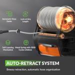 Giraffe Tools Grandfalls Retractable Pressure Washer Pro, Wall Mount Pressure Washer, Electric Power Washer, Automatic Rewind, Max 2900PSI 2.2GPM, Dark Silver Case with 100ft Pressure Hoses