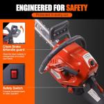 68CC Gas Powered Chainsaw 22 24 Inch Bar Chainsaws 2-Cycle Cordless Handheld Petrol Gasoline Chain Saw for Tree Felling Forestry Logging Backyard Storm Farm Wood Cutting