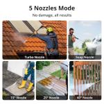 AMERISUN Electric Pressure Washer, Max 2800 PSI, 2.0 GPM, 5 Spray Tips + Foam Tank, Upright Power Washer with 8" Wheels & GFCI Plug for Car, Driveway, Fence & Outdoor Surfaces