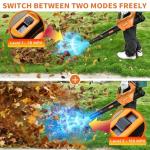 2026 Upgrade Leaf Blower, Leaf Blower Cordless with 2 * 2.6AH Batteries and Fast Charger, 450CFM &150MPH and 2 Speed Mode, Lightweight Electric Leaf Blowers for Lawn, Yard, Leaves, Dust Care (Orange)