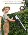DGQHME 20" Hedge Trimmer Cordless,Electric Bush Trimmer with 2 Pack Rechargeable Batteries,Lightweight Hedge Trimmers,3000RPM 180°Rotatable Head,3/4" Blade Gap