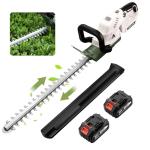 DGQHME 20" Hedge Trimmer Cordless,Electric Bush Trimmer with 2 Pack Rechargeable Batteries,Lightweight Hedge Trimmers,3000RPM 180°Rotatable Head,3/4" Blade Gap
