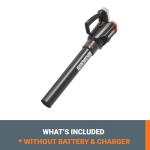 WORX Cordless Leaf Blower, Electric Blower with Turbine Fan, Blowers for Lawn Care with 2 Speed Control, Battery & Charger Not Included, WG547.9