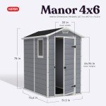 Keter Manor Resin Garden Storage Shed Set