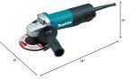 Makita 4-1/2" Paddle Switch Angle Grinder