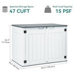 YITAHOME 47 Cu Ft Outdoor Resin Storage Shed