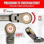 WORKPRO 12-Piece Flex-Head Ratchet Wrench Set