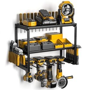 Power Tool Organizer with Charging Station & Drill Holders