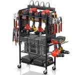 Power Tool Organizer Cart with Charging Station