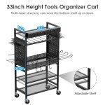 Power Tool Organizer Cart with Charging Station