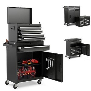 Goplus 5-Drawer Rolling Tool Chest in Black