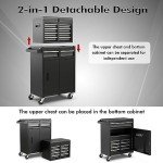 Goplus 5-Drawer Rolling Tool Chest in Black