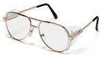 Pyramex Pathfinder Clear Safety Glasses with Gold Frame