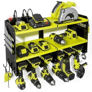 Heavy-Duty Power Tool Organizer with Power Strip