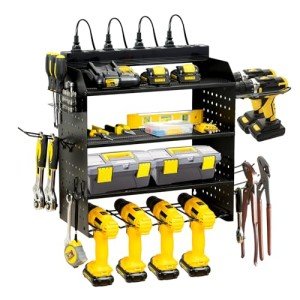 Modular Power Tool Wall Organizer with Charging Station