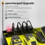Heavy-Duty Power Tool Organizer with Power Strip