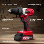 AVID POWER 20V Cordless Drill and Bit Set