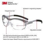 3M Reader Safety Glasses, Clear Lens, Gray Frame