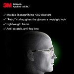 3M Reader Safety Glasses, Clear Lens, Gray Frame