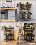 Rolling Tool Organizer with Wheels for Drills