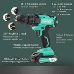 COMOWARE 20V Cordless Drill with 2 Batteries & Charger