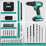 COMOWARE 20V Cordless Drill with 2 Batteries & Charger