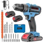 21V Cordless Power Drill Set with 2 Batteries