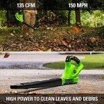 Greenworks 40V Lightweight Leaf Blower and Sweeper