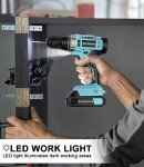 GardenJoy 21V Cordless Power Drill Set with Accessories