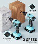 GardenJoy 21V Cordless Power Drill Set with Accessories