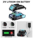 GardenJoy 21V Cordless Power Drill Set with Accessories
