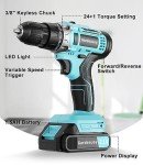 GardenJoy 21V Cordless Power Drill Set with Accessories