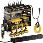 Power Tool Organizer Wall Mount with Charging Station