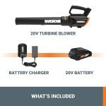 WORX 20V Cordless Leaf Blower with Battery and Charger