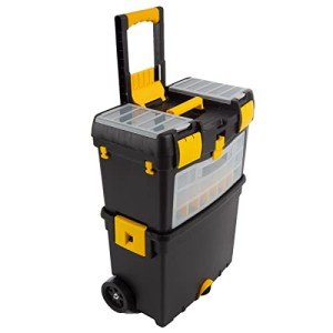 Wheeled Rolling Tool Box with Foldable Handle