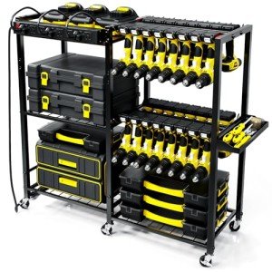 Power Tool Organizer with Charging Station & Wheels
