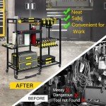 Power Tool Organizer with Charging Station & Wheels