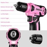 DEKOPRO 8V Cordless Pink Drill Set with Accessories