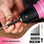 DEKOPRO 8V Cordless Pink Drill Set with Accessories