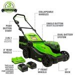 Greenworks 48V Cordless 17" Lawn Mower with Batteries