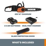 Worx 40V 14" Cordless Chainsaw with Auto-Tension