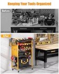 Rolling Power Tool Organizer with Wheels and Storage