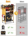 Rolling Power Tool Organizer with Wheels and Storage