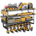 Power Tool Organizer with Power Strip and Shelves