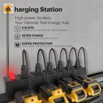 Power Tool Organizer with Power Strip and Shelves