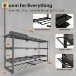Power Tool Organizer with Power Strip and Shelves