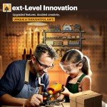 Power Tool Organizer with Power Strip and Shelves