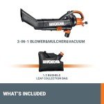 WORX 12 Amp 3-in-1 Leaf Blower/Vacuum/Mulcher