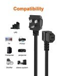 10ft Universal Power Cord for NEMA 5-15P/IEC320 C13